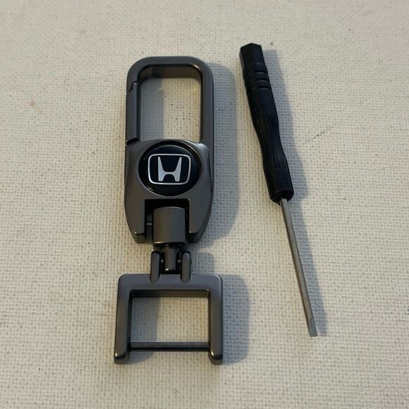 Honda Key Fob Keychain in Black Metal NWT - Picture 3 of 4